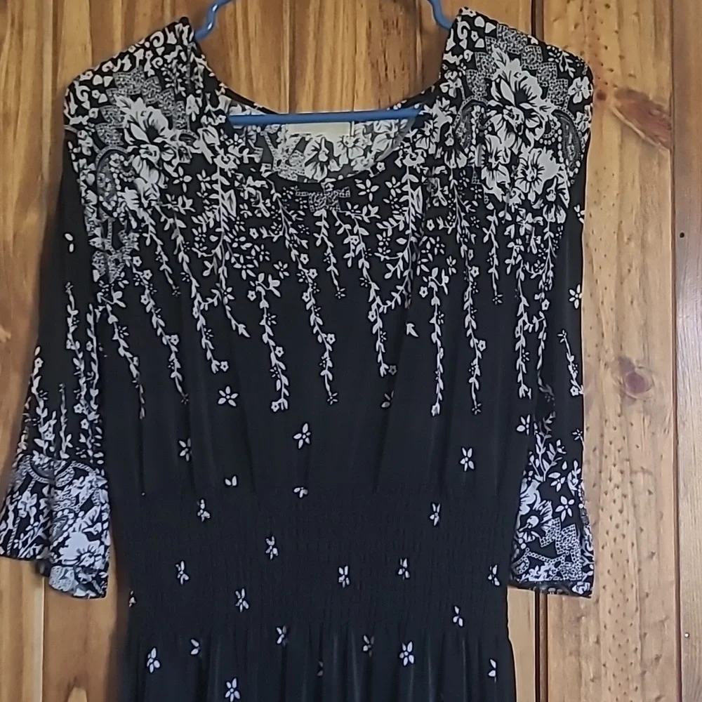 Seven Islands Black and White Patterned Maxi Dress. Size L - Picture 3 of 8